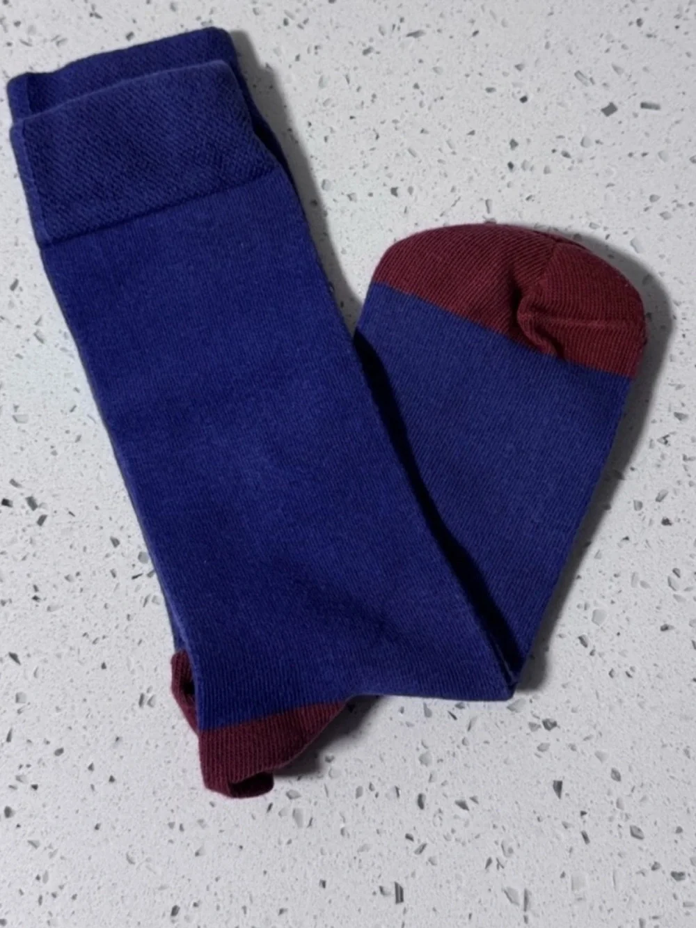 Ted Baker Men’s Dress Socks Blue Burgundy Colorblock Crew Cotton Blend OS